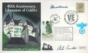 WW2 Colditz POWS Lt Mackenzie and Lt Pardoe signed 1985 40th ann Liberation Colditz Castle cover.