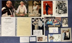 TV, Music and Politics Collection includes 16 assorted signed photos, letters, Fdc documents and