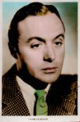 Charles Boyer Signed 5x3 inch approx Colour Photo. Signed in blue ink. Good Condition. All