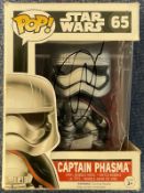 Gwendoline Christie signed Captain Phasma Star Wars Vinyl Bobble Head model signature on box. Good