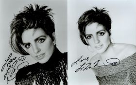 Liza Minelli Signed 10x8 inch Black and White Photo. Signed in black ink. Good Condition. All