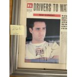 F1 Juan Pablo Montoya Signed F1 Drivers to Watch Magazine Page, Framed to an overall size of 14 x 12