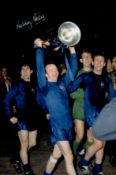 Former Man Utd Star Nobby Stiles Signed 12 x 8 inch Colour Man Utd Photo. Good condition. All