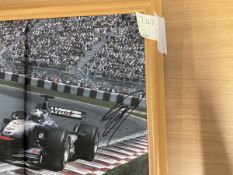 F1 David Coulthard Signed Folded Poster/Magazine, Framed to an overall size of 18 x 14 inches