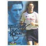 Football Robbie Keane Signed 6x4 inch colour THFC Bio Card with image. Good condition. All