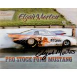 Motor Racing Driver Elijah Morton Signed Pro Stock Ford Mustang 10x8 Promo Photo. Good condition.