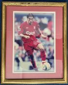 Football Former Liverpool Striker Milan Baros Signed 12x8 inch Colour Photo, In Wood Frame Measuring