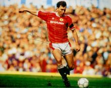 Former Man Utd Star Bryan Robson Signed 10x8 inch Colour Manchester United Photo. Good condition.