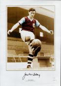 Football Jimmy McIlroy Burnley and Northern Ireland signed 16x12 limited edition colourised print no