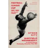 Football Stoke V Sheff Weds 15/11/1967 Programme Signed by Peter Dobing, Alex Elder and George