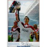 Rugby League Paul Sculthorpe signed Big Blue Tube 18x14 print picturing the St Helens and Great