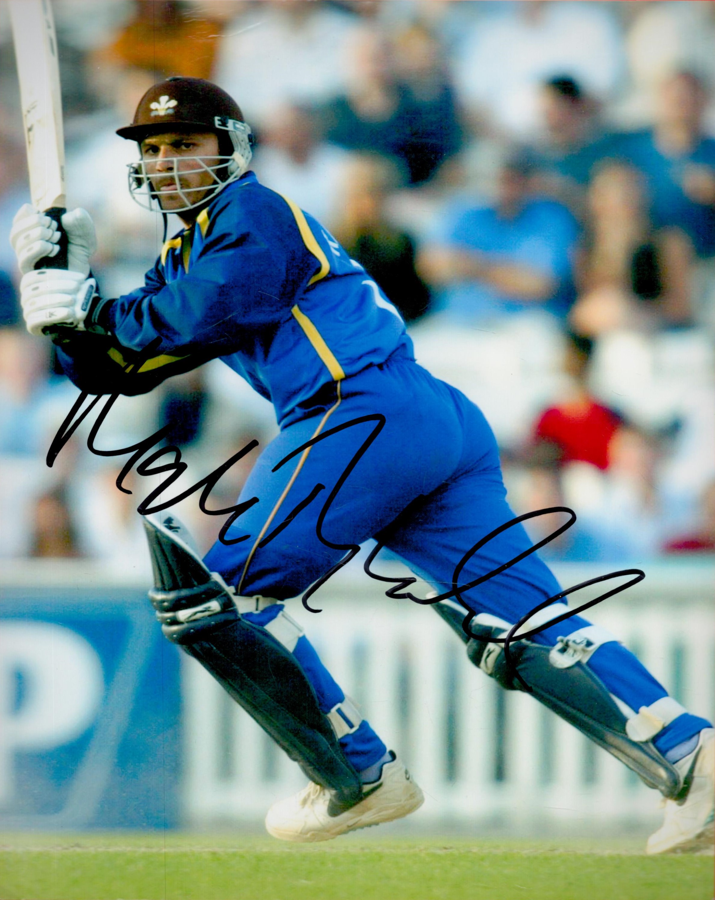 Former England Cricket Star Mark Ramprakash Signed 10x8 inch Colour Photo. Good condition. All