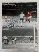 Football Geoff Hurst Signed 16x12 inch Colourised Montage Photo Showing Hurst in action for
