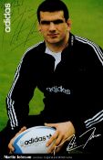 Rugby Union Martin Johnson signed Adidas 9x6 colour promo photo dedicated. Good condition. All