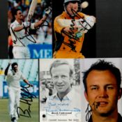 Cricket collection 5 signed assorted 6x4 photos signatures include Derek Underwood, Jonathan