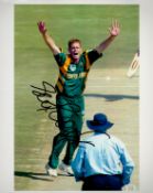 Former South African Cricketer Shaun Pollock Signed 10x8 inch One Day Cricket Photo. Good condition.