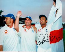 England Cricketer Mark Butcher Signed 10x8 inch Colour Test Match Cricket Photo. Good condition. All