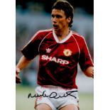 Mike Duxbury signed Manchester United 12x8 colour photo. Michael Duxbury (born 1 September 1959)