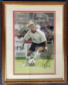 Football Former Liverpool Midfielder Boudewijn Zenden Signed 12x8 inch Colour Photo, In Wood Frame