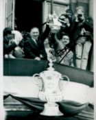 Former Spurs Star Dave McKay Signed 10x8 inch Black and White Spurs FC Photo. Good condition. All