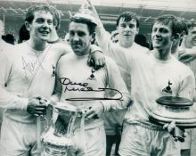 Spurs Legends Alan Mullery and Dave McKay Signed 10x8 inch Black and White Spurs Photo. Good