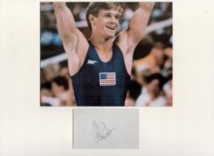 Athletics, Peter Vidmar mounted signature piece. Good condition. All autographs come with a