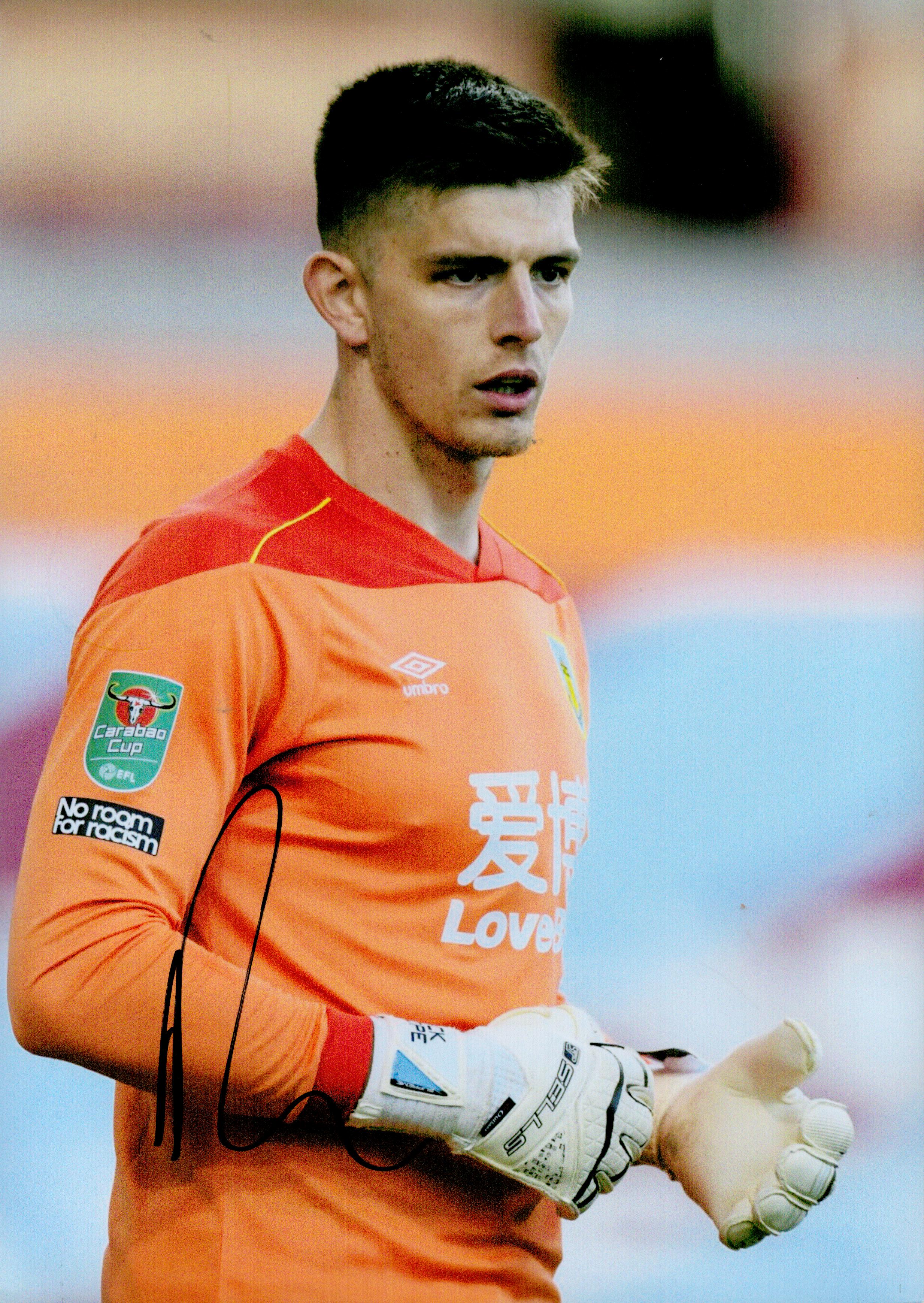 Football Nick Pope signed Burnley 12x8 colour photo. Good condition. All autographs come with a