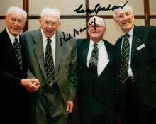 Australian Cricket Legends Neil Harvey and Sam Loxton Signed 10x8 inch Colour Photo. Good condition.