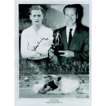 Football Sir Tom Finney signed Preston North End PFA Player of the Year 1954 and 1957 black and