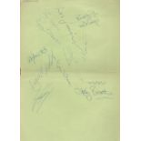 Ipswich Town FC vintage Signature collection on A4 sheet of Paper. Signatures include Paul Cooper,