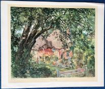 Charles Cundall R.A coloured print titled 'Oast Cottage Print'. Approx 24 x 30. Good Condition.