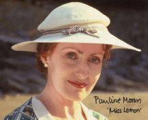 Poirot 8x10 photo signed by Miss Lemon actress Pauline Moran. Good Condition. All autographs come