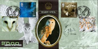 Bill Oddie signed Above and Beyond January 2000 Barn Owl Benham FDC Double PM Above and Beyond Third