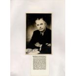 Rt Hon Sir Keith Jack Holyoake signed 6x4 black and white vintage photo affixed to A4 sheet. Good