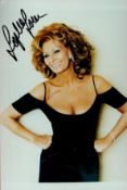 Sophia Loren signed 6 x 4 colour sexy portrait photo. . Good Condition. All autographs come with a