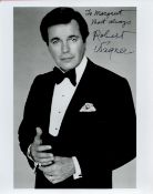 Robert Wagner Signed 10x8 inch Black and White Photo. Signed in black ink. Dedicated. Good