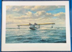 Roy Cross 27.5X19.5 Colour Print Titled 'Catalina Take-Off'. Good Condition. All autographs come