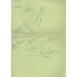 Aston Villa FC Vintage Autograph Sheet. A4 Size. Signatures include Jimmy Rimmer, John Robson, Frank