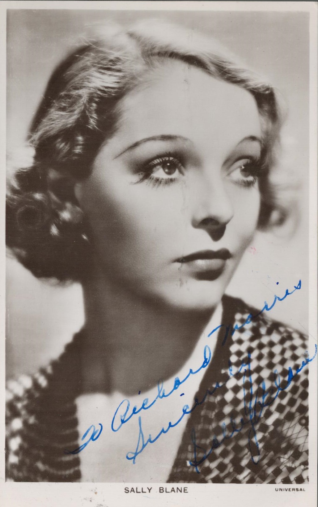 Sally Blane Signed 5x3 vintage black and white photo. Good Condition. All autographs come with a