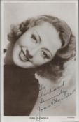Joan Blondell Signed 5x3 vintage black and white photo. Good Condition. All autographs come with a