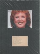 Cilla Black Signed Signature piece with colour photo of Cilla, Mounted to an overall size of