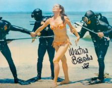 Martine Beswick signed 10 x 8 inch colour beach scene fight with scuba divers. James Bond 007