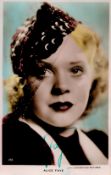 Alice Faye Signed 5x3 inch approx Colour Photo. Signed in Green Ink. Good Condition. All