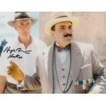 Poirot Hugh Fraser as Hastings signed 10 x 8 inch colour photo with David Suchet. Good Condition.