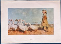 Sir James Guthrie coloured print titled 'To Pastures New'. Overall Approx 24 x 33. Good Condition.
