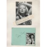 Evelyn Keyes signed 6x4 album page and 6x4 black and white photo affixed to A4 sheet. Good