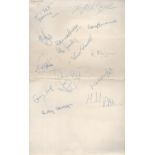 Birmingham City FC Signature Collection on 13 x 8 Sheet of Paper. Signatures include Trevor Francis,