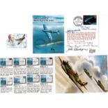 WW2 Jeffrey Quill and 4 Others Signed 50th Anniv of 1st flight of Spitfire FDC. Further signed by