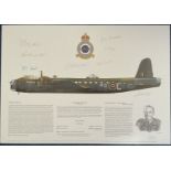 WW2 Multi-Signed Limited Edition Print 54/100 Short Stirling Mk I R9257 MG - C Aircraft History by M