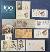 WW1 Collection Anzac. Consisting of The Anzac Commemorative Medallion, 3 Postcards, Mint Stamps,